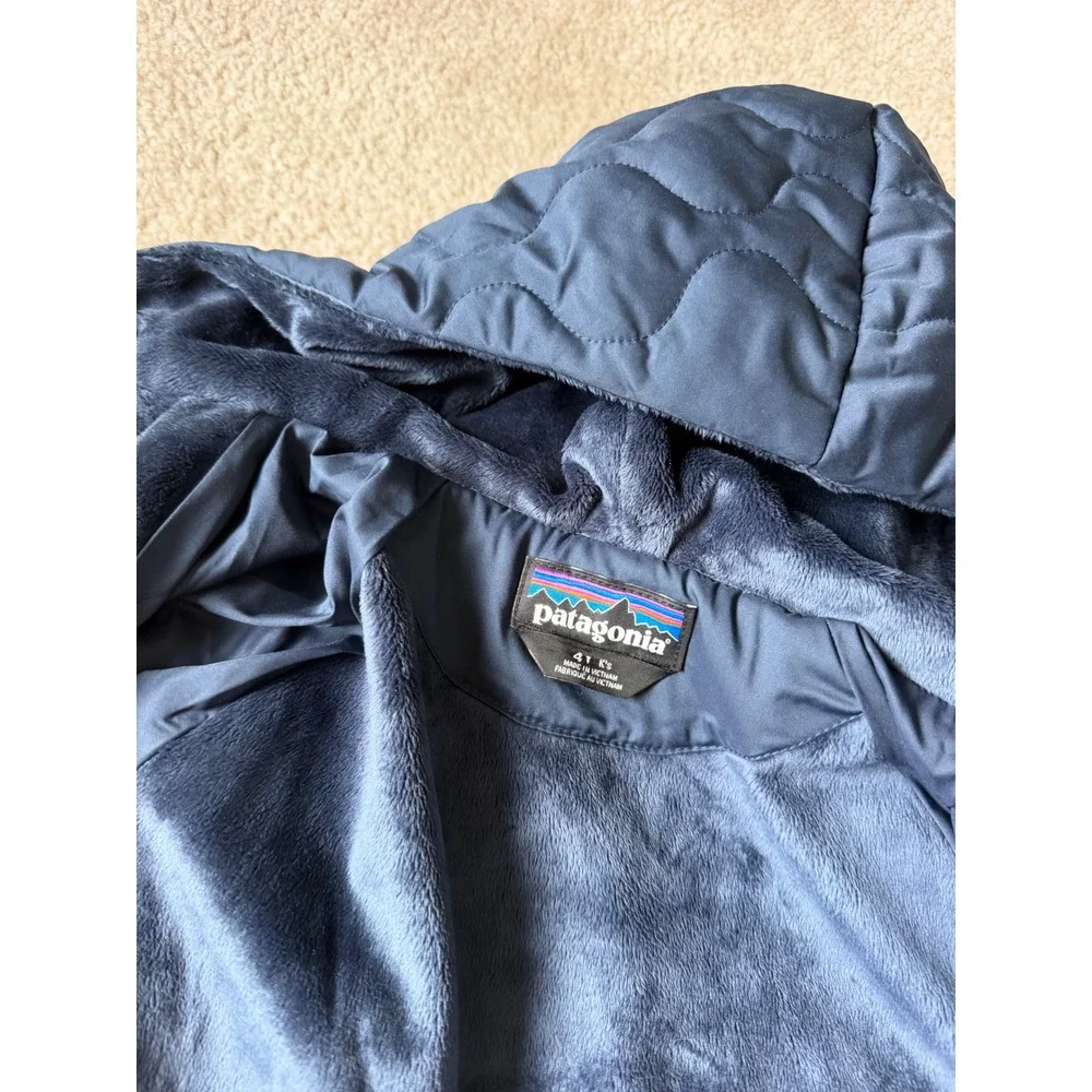 Patagonia Baby Girl Boy Jacket Quilted Puff Navy Blue 4T